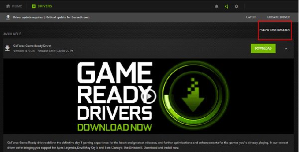 デスクトップPC用のNVIDIA GeForceグラフィックスドライバ