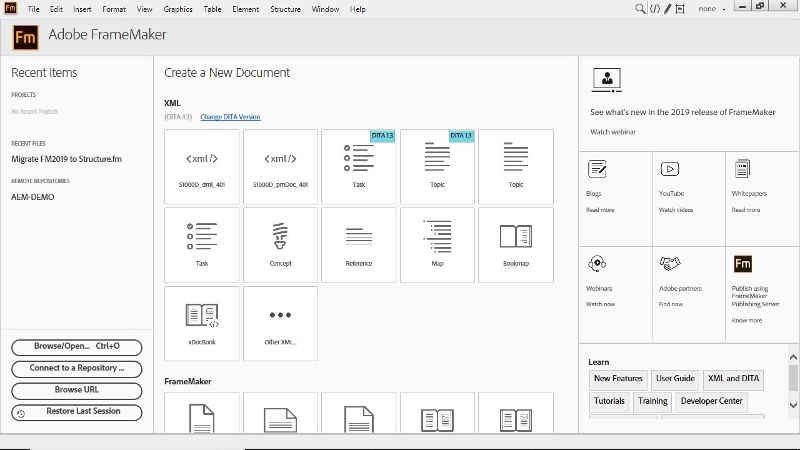 Adobe FrameMaker 2019 v15.0.5 ダウンロード