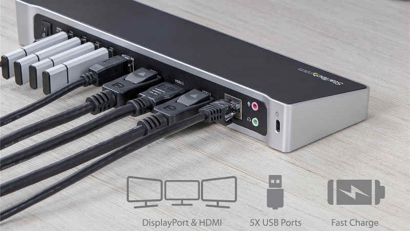 StarTech USB3DOCKH2DPドライバー4Kダウンロードを備えたドッキングステーション