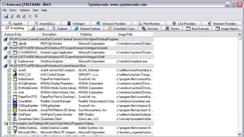 Sysinternals Suite 無料ダウンロード