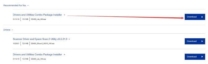 ドライバーとユーティリティのコンボ パッケージ インストーラー ウィンドウ