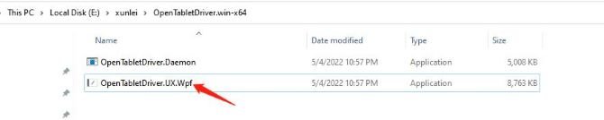 タブレット ドライバー ux wpf を開く