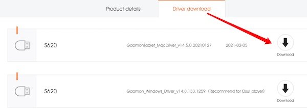 gaomon s620 ドライバーを手動でダウンロードする