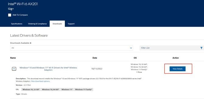 intel ax201 ドライバー クリックして詳細を表示
