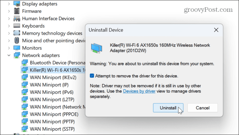 ネットワークドライバーを更新または再インストールする