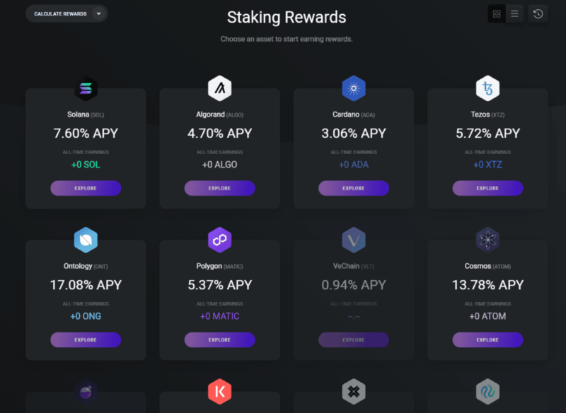 簡単に複数の暗号通貨をステーク